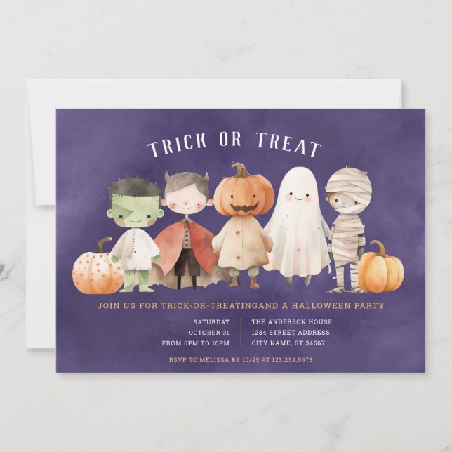 Invitation de la fête d'Halloween ou de la fête de (Devant)