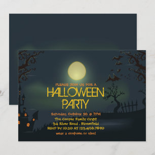 Invitation de la fête d'Halloween Pale Moon
