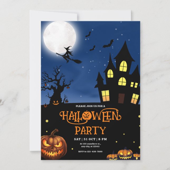 Invitation de la fête d'Halloween, partie costume  (Devant)