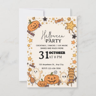 Invitation de la fête d'Halloween Pastel Cute - Ed