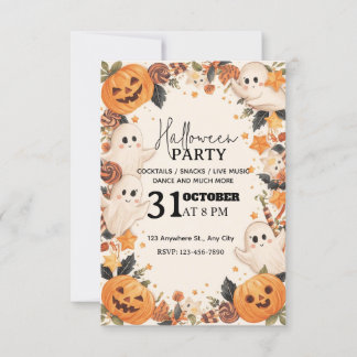 Invitation de la fête d'Halloween Pastel Cute - Ed
