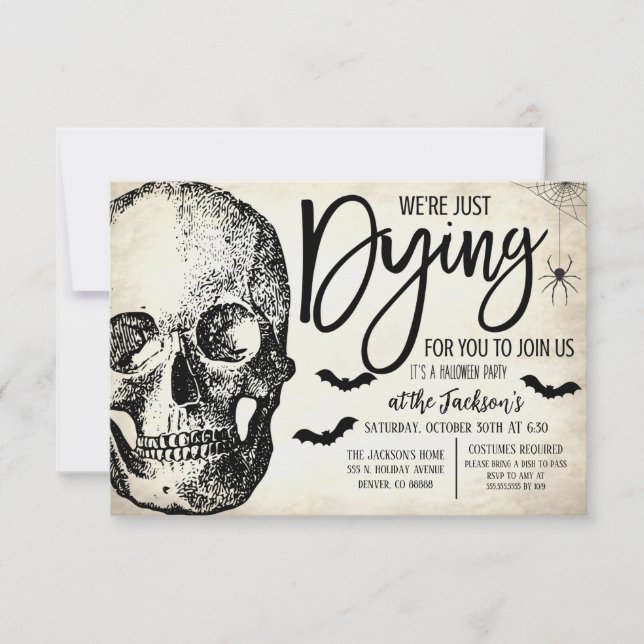 Invitation de la fête d'Halloween vintage (Devant)