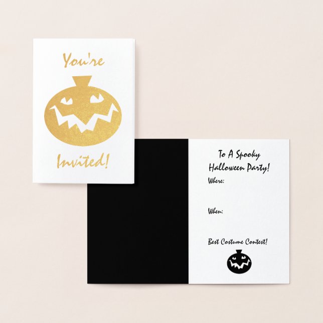 Invitation de la fête d'Halloween | Visage Citroui (Affichage)