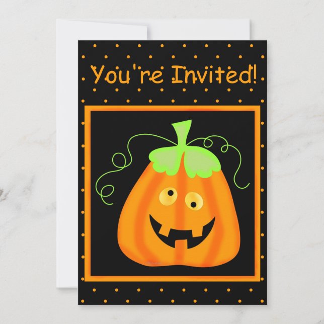 Invitation de la fête d'Halloween Whimsy Citrouill (Devant)