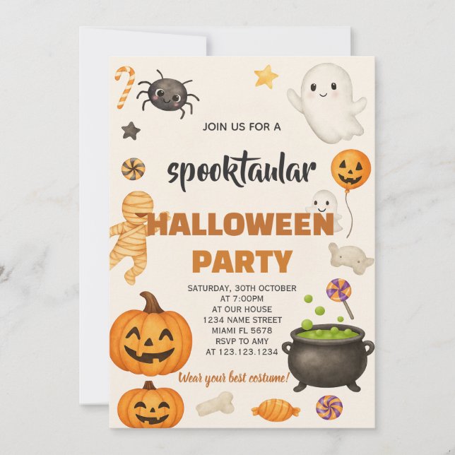 Invitation de la fête d'Halloween Zombie (Devant)