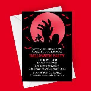 Invitation de la fête d'Halloween Zombie
