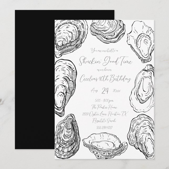 Invitation de la fête d'huîtres (Devant / Derrière)