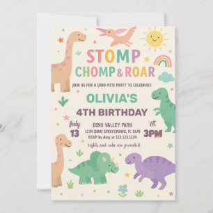Invitation de la fête Dino modifiable
