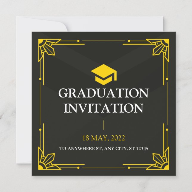 Invitation de la fête d'obtention du diplôme (Devant)