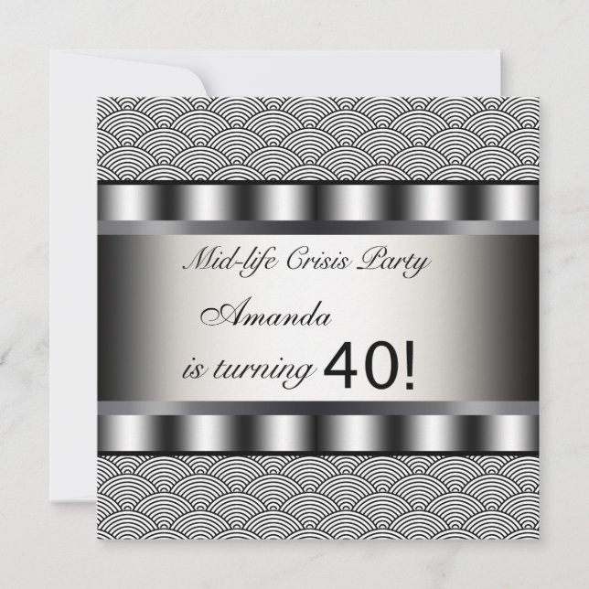 Invitation de la fête du 40e anniversaire noire (Devant)