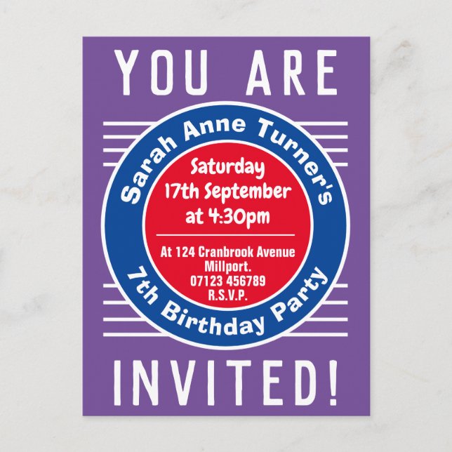 Invitation de la fête du 7e anniversaire de l'enfa (Devant)