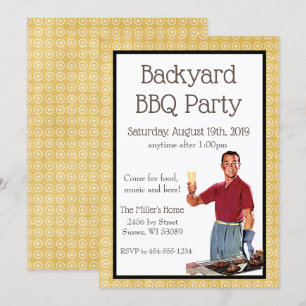 Invitation de la fête du barbecue rétro