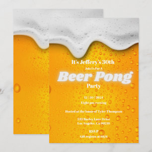 Invitation de la fête du beer pong
