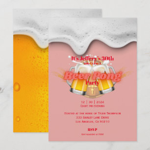 Invitation de la fête du beer pong