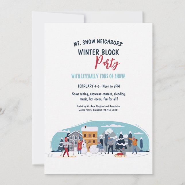Invitation de la fête du bloc d'hiver (Devant)