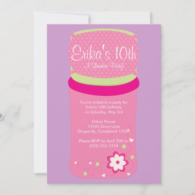 Invitation de la fête du bois d'oeuvre pour filles (Devant)