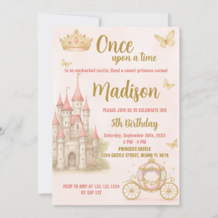 Invitation de la fête du château royal rose