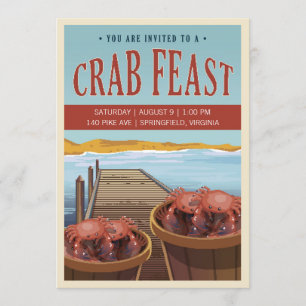 Invitation de la fête du crabe rétro
