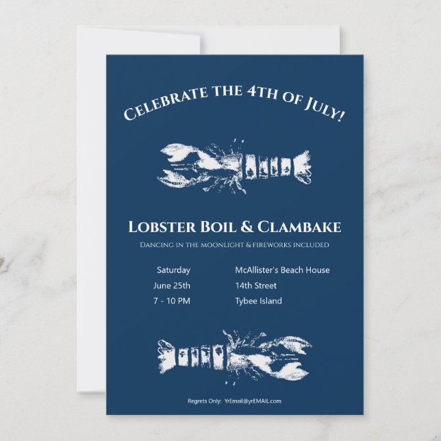Invitation de la fête du homard, bouillir et cuire (Devant)