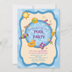 Invitation de la fête du jardin Pool