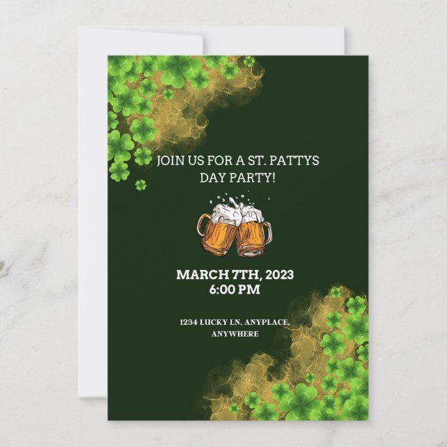 Invitation de la fête du jour de St. Patricks pers (Devant)