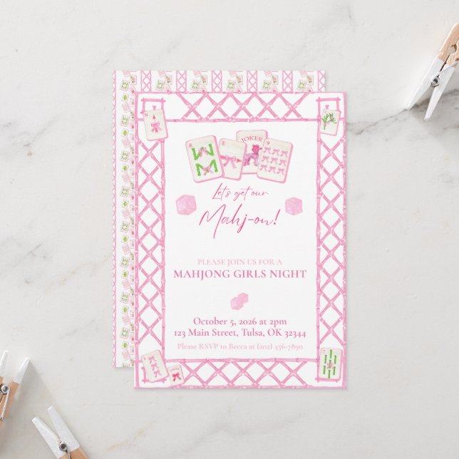 Invitation de la fête du Mahjong, Coquette de nuit (Devant/Arrière en situation)