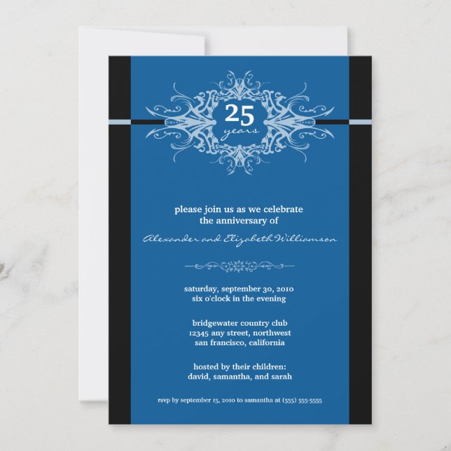 Invitation de la fête du Nouveau Anniversaire (ble (Devant)