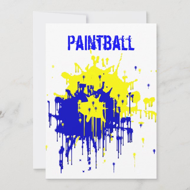 Invitation de la fête du Paintball (Devant)
