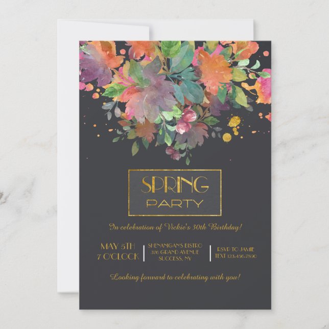 Invitation de la fête du printemps (Devant)