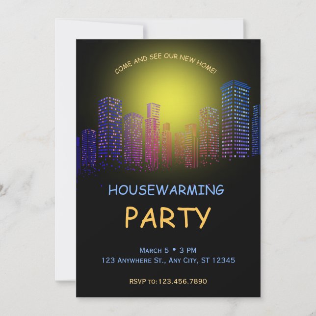 Invitation de la fête du réchauffement du foyer, o (Devant)