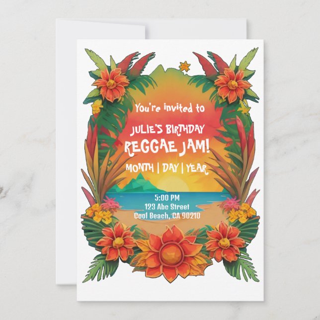 Invitation de la fête du Reggae (Devant)