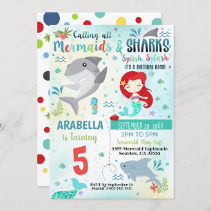 Invitation de la fête du requin sirène