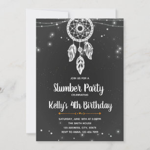 Invitation de la fête du sommeil de Dreamcatcher