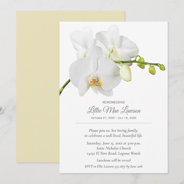 Invitation de la fête du Souvenir floral de l'orch (Devant / Derrière)