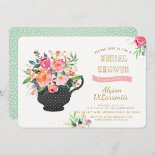Invitation de la fête du thé douche nuptiale