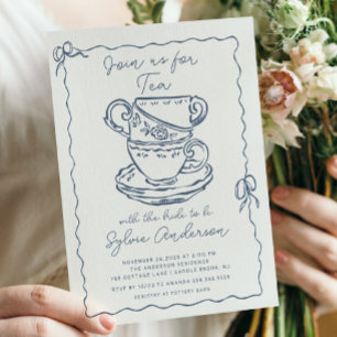 Invitation de la fête du thé douche nuptiale