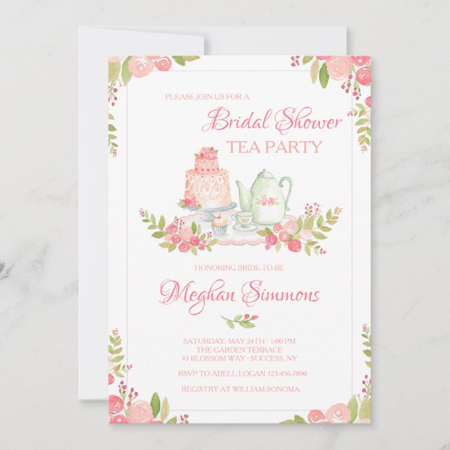 Invitation de la fête du thé nuptial (Devant)