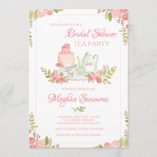 Invitation de la fête du thé nuptial