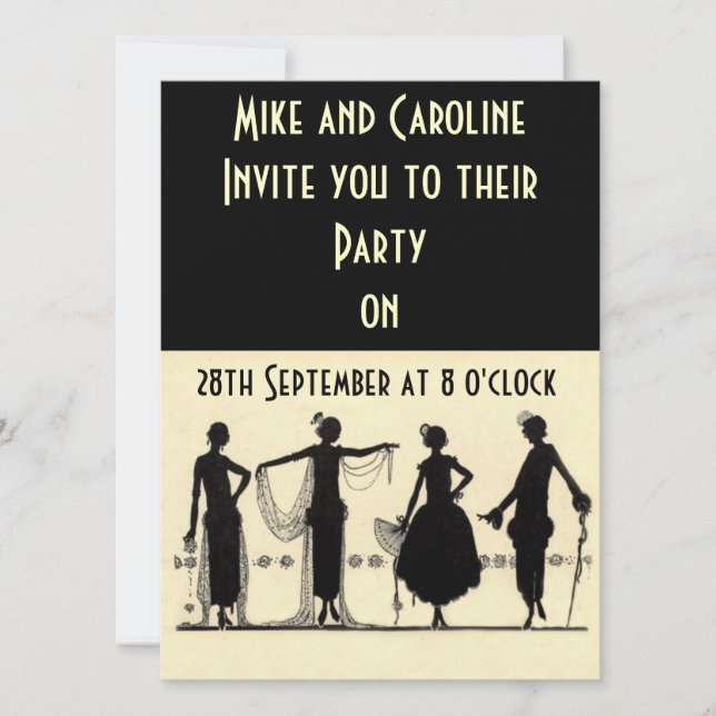 Invitation de la fête Flapper des années 20 (Devant)
