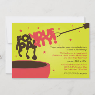 Invitation de la fête fondue - Chocolat