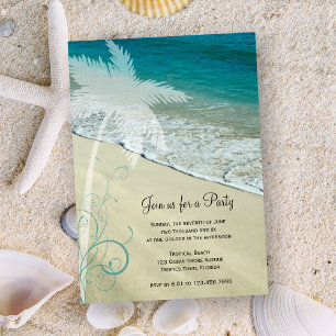 Invitation de la fête générale de la plage tropica