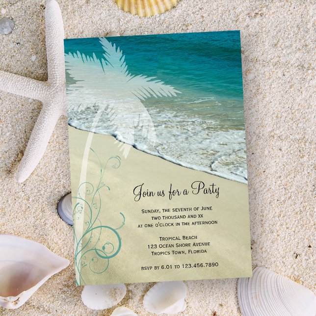 Invitation de la fête générale de la plage tropica (Créateur téléchargé)