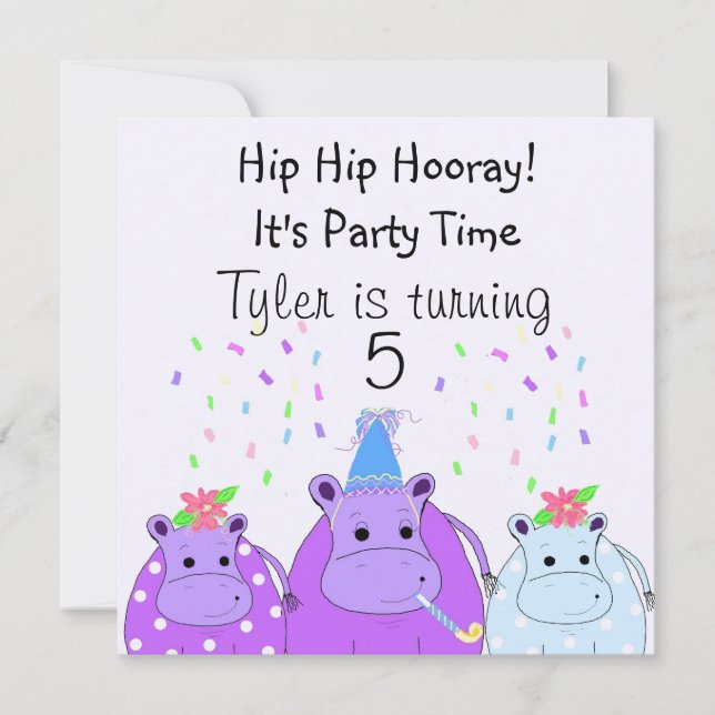 Invitation de la fête hippo (Devant)