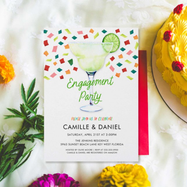 Invitation de la Fête mexicaine (Fiesta Engagement Party Invitation)