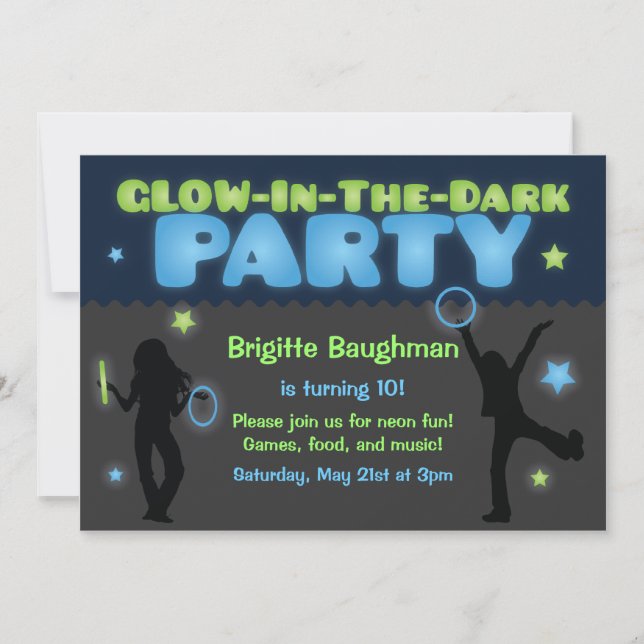 Invitation de la fête noire pour les enfants (Devant)