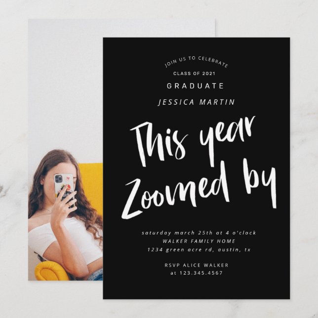 invitation de la fête photo de la remise de diplôm (Devant / Derrière)