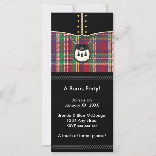 Invitation de la fête Robbie Burns contemporain (Devant)