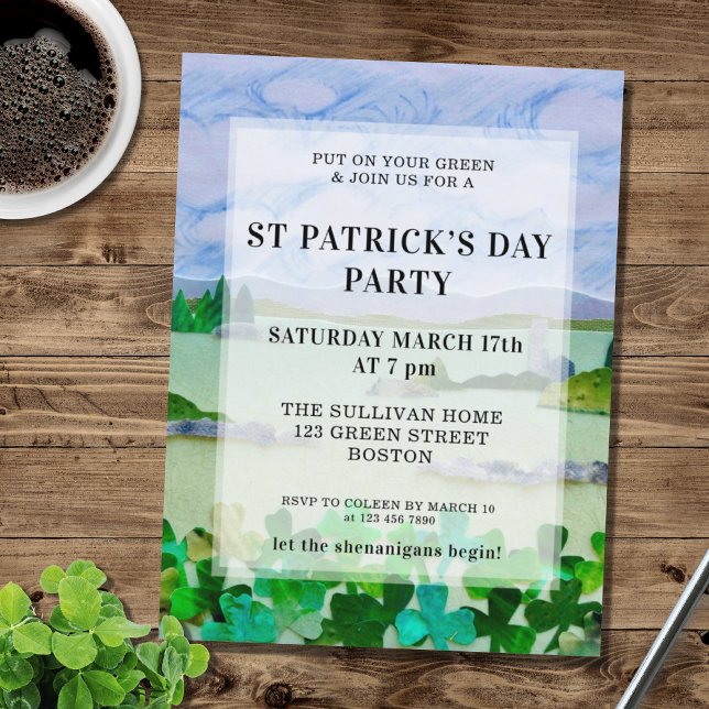 Invitation de la fête Shamrock de la Saint Patrick (Créateur téléchargé)