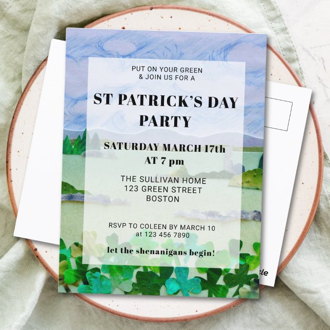 Invitation de la fête Shamrock de la Saint Patrick (Créateur téléchargé)