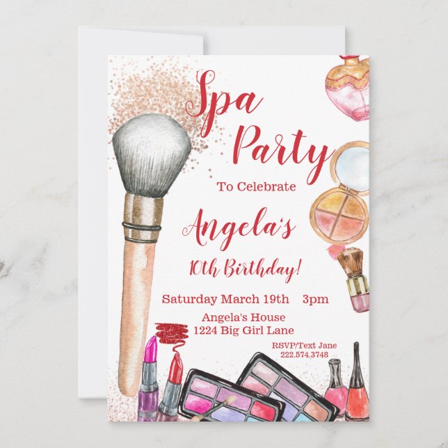 Invitation de la fête spa, 10e anniversaire modifi (Devant)